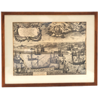 Prachtig Eerste Gedeelte; Gravure Vloot Schouw Voor Amsterdam Willem Jansonius 1601 Ingelijst. thumbnail 1