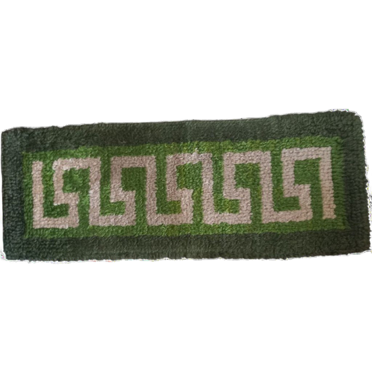 Vintage Groen Deurtapijt. 1