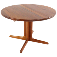Ronde 2x Verlengbare Massief Teak Deens Eettafel Tafel Vintage
