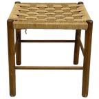 Hout/Touw Krukje Stoeltje Kruk Jaren 80 thumbnail 1
