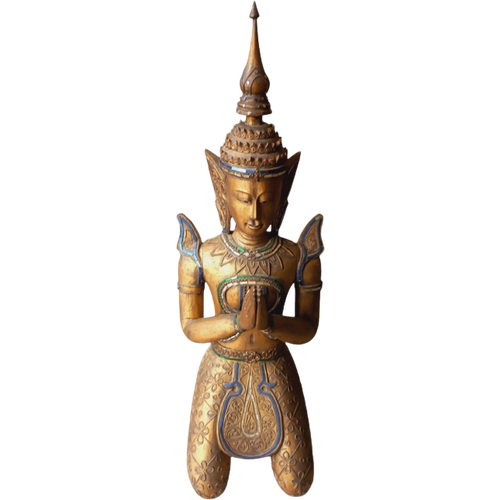 Grote Houten Thaise Boeddha .91 Cm Hoog