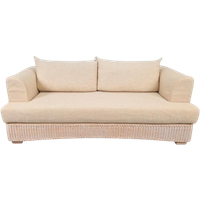 Japandi Dolcefarniente Leda Rotan Linnen Bank By Dfn Italia