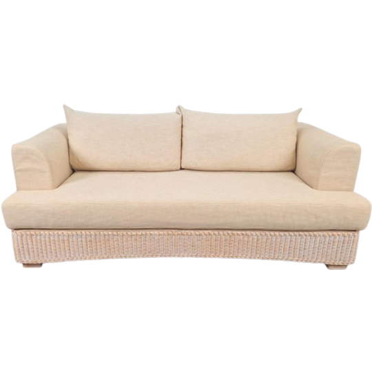 Japandi Dolcefarniente Leda Rotan Linnen Bank By Dfn Italia 1