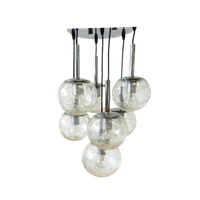 Vintage Lamp Hanglamp Plafondlamp Jaren 70 Bol Glas Doria