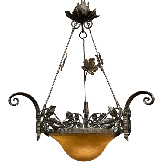Müller Frères Lunéville (1895 - 1933). Kroonluchter In Art Nouveau-stijl. 1