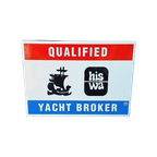 Emaille Hiswa Boot Bord, Botenbord, Qualified Yacht Broker. thumbnail 1