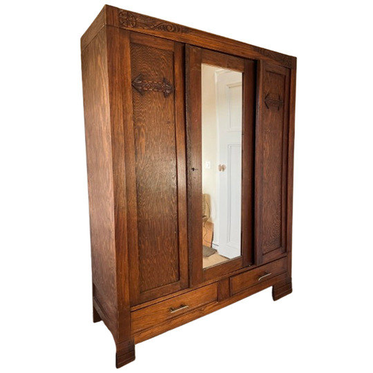 Vintage Houten Kledingkast 1