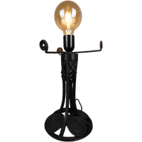 Uniek Vormgegeven Franse Art Deco Smeedijzeren Tafellamp, Charles Schneider