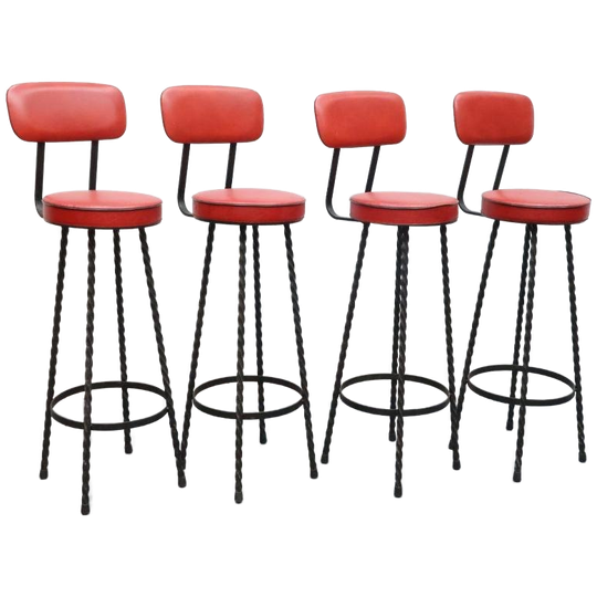 Set Van 4 Barkrukken | Vintage | Smeedijzer 1
