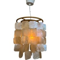 Capiz Schelpen Lamp Hanglamp Parelmoer Schelp Bamboe Frame Wit Bedrading