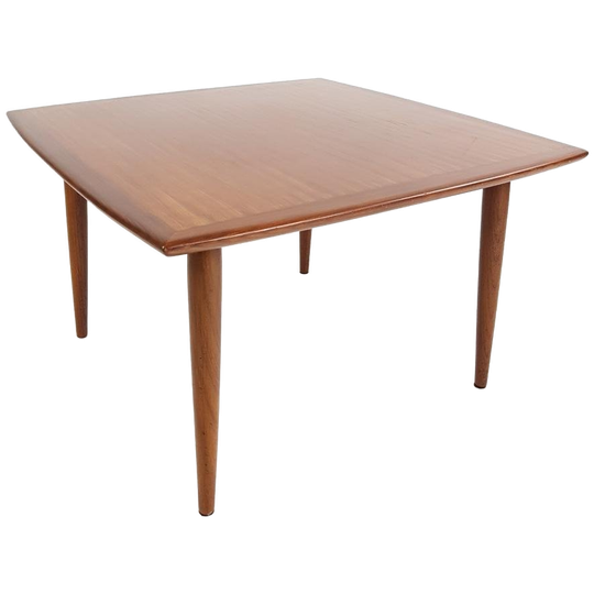 Vintage Teak Houten Salontafel Vierkant Deens Design 1