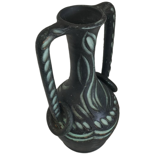 Groen Zwarte Spaanse Kruik Van Ceramicas Arbusias Spain Met Ringen 1