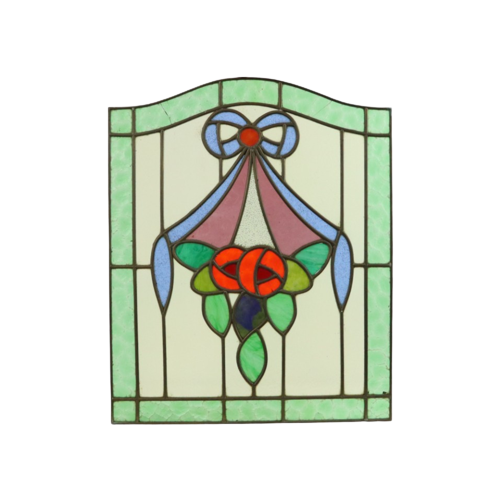 Art Deco Glasraam Glas In Lood Decoratief Bloemen Zonnevanger