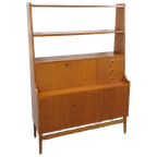Teak Fineer Kast Uit Zweden Met Klep En Lades thumbnail 1