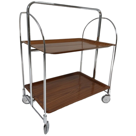 Vintage Opvouwbaar Serveerwagen Van Bremshey & Co, Jaren 70 1
