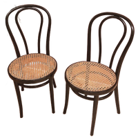 Thonet Bentwood Black Chairs With Cane