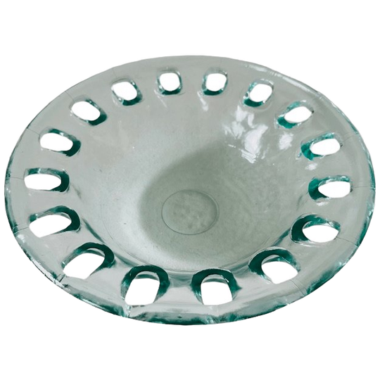 Vintage Spaanse Schaal Recycled Glas Handgemaakt 1950’s 1