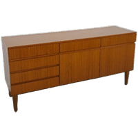 Teak Fineer Dressoir Barkast Met Lades En Klepdeuren