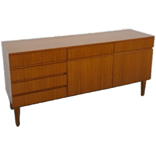 Teak Fineer Dressoir Barkast Met Lades En Klepdeuren 1