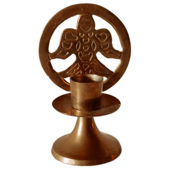 Vintage Messing Kandelaar Met Engeltje 1