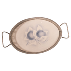 Antiek Klein Dienblad Met Keramiek Tegel (Blauw/Creme) thumbnail 1