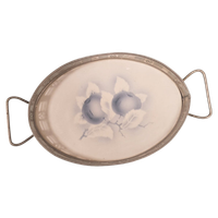 Antiek Klein Dienblad Met Keramiek Tegel (Blauw/Creme)