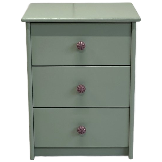 Restyle Ladekastje Nachtkastje Celadon & Aubergine Nieuwe Knop 1