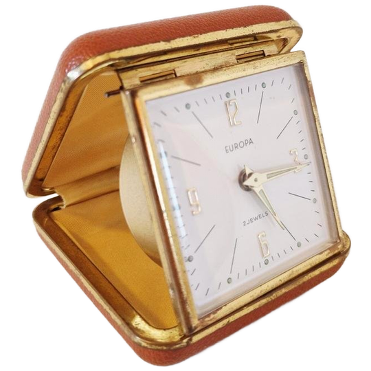 Vintage Wekker Reiswekker Inklapbaar Klokje Jaren 50 1