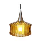 Vintage Okergele Glazen Lamp thumbnail 1