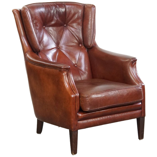 Comfortabele Chesterfield Fauteuil Gemaakt Van Schapenleer Met Een Karaktervolle Uitstraling 1