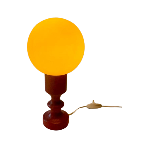 Vintage Space Age Tafellamp - Rood Hout