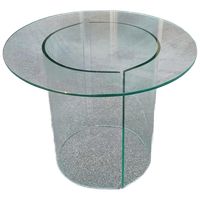 Vintage Postmodern Glazen Bijzettafel, Rond