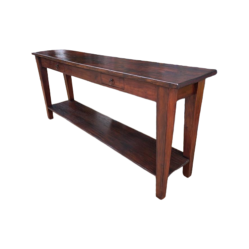 Grote Teakhouten Sidetable, Wandtafel Console Afm. 190X38 En