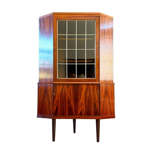 Vintage Deense Hoekkast Van Palissander 1