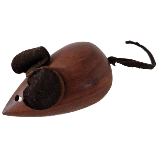 Vintage Houten Muis Teakhout Beeldje 1