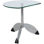 Postmoderne Bijzettafel Metaal & Glas, 1980s thumbnail 1
