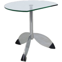 Postmoderne Bijzettafel Metaal & Glas, 1980s