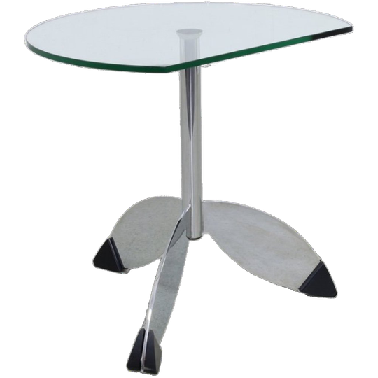 Postmoderne Bijzettafel Metaal & Glas, 1980s 1