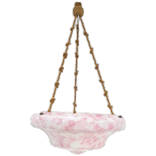 Art Deco Roze Glazen Schaallamp 1
