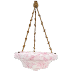 Art Deco Roze Glazen Schaallamp thumbnail 1