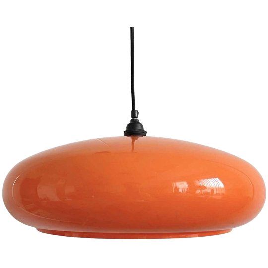 Vintage Jaren 70 Hanglamp Kunststof Oranje 1