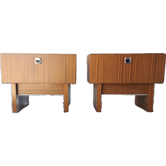 * Set Van 2 Vintage Nachtkastje Jaren 60 Retro Nachtkastjes 1
