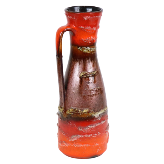Fat Lava Vaas Carstens West Germany Rood Oranje Druipglazuur 6013-30 1