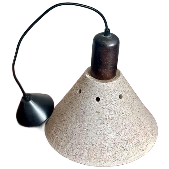 Vintage Keramiek Hanglamp Jaren 70 Brutalist 1
