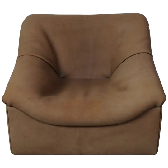 De Sede Ds46 Tan / Beige Buffalo Leather Lounge Armchair, Switzerland 1