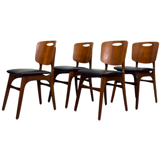 Set Mid-century Eetkamerstoelen In Deens Design 1