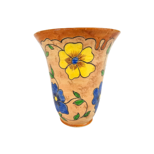Plateelbakkerij De Iris - Gouda - Aardewerk Vaas Met Floraal Decor - 1925/1968 1