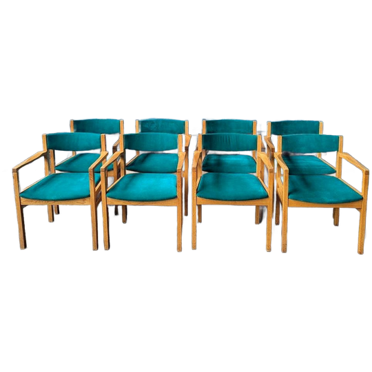 8 Deense Eiken Stoelen - Børge Mogensen 1