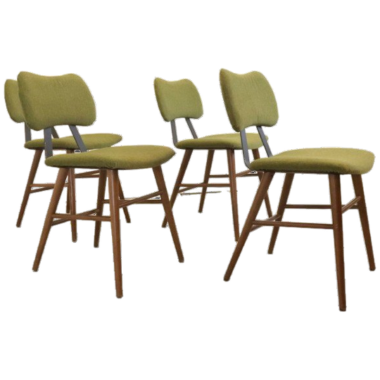 Set 4 Vintage Eetkamerstoelen Stoelen 'dukinfield' Gestoffeerd 1