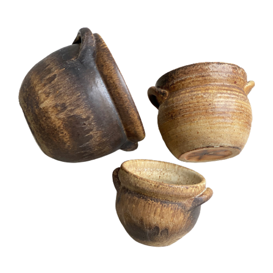 Set Van 3 Vintage Keramiek Bloempotten / Plantenbakken 1